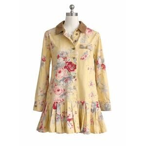 Free People Connor Yellow Floral Mini Dress Size Small NWOT
